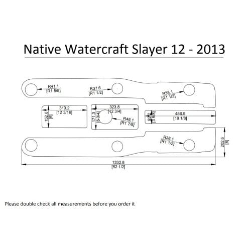 2013 Native Watercraft Slayer 12 Kayak Boat EVA Decking Mat Pads Kit 1/4"