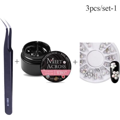 3Pcs Nail Art Rhinestone Glue Set Super Sticky Adhesive UV Gel Nail Glue for DIY Nail Art Crystal Jewelry Decoration