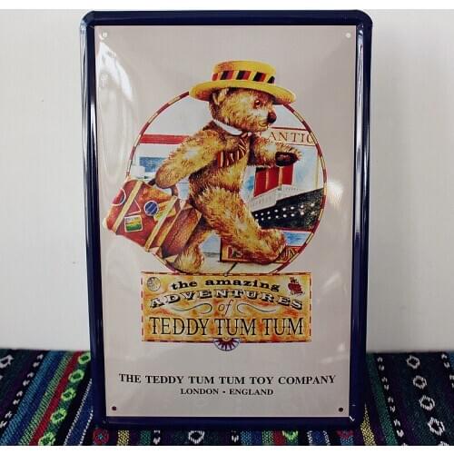 50pcs/lot Metal Sign shabby chic The TEDDY decor signs wedding decoration wall decor House Cafe Metal Paintings Z-06 Free Shippi