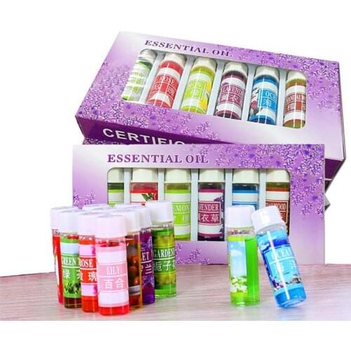 6pcs/set Essential Oil For Diffuser Aromatherapy Oil Humidifier 6 Kind 5ML Fragrance Aromatherapy Oil Natural Spa Oil Makeup