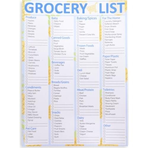 Grocery List Magnet Pad for Fridge Magnetic Notepad with 28 Page 7x10inch Printed Shopping List Items and Grocery Notepad