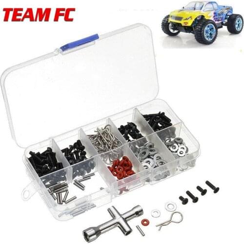 Free Shipping 270pcs Flat Head Screws + N3/4 Special Repair Tool and Screws Box Set for 1/10 HSP RC Car include Hexagon Wrench