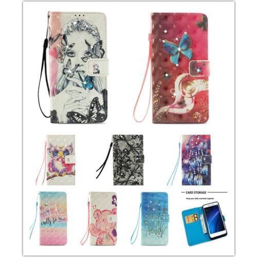 Bling Diamond Rhinestone PU Leather Filp Cover Wallet Case For Xiaomi Redmi Note 4 4X colored drawing goddess Bag Case