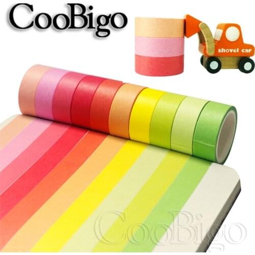 20Rolls/Set Washi Tape Cute Solid Color Rainbow Masking Tape Decorative Adhesive Tape for Scrapbook Diary Card Gift DIY Craft
