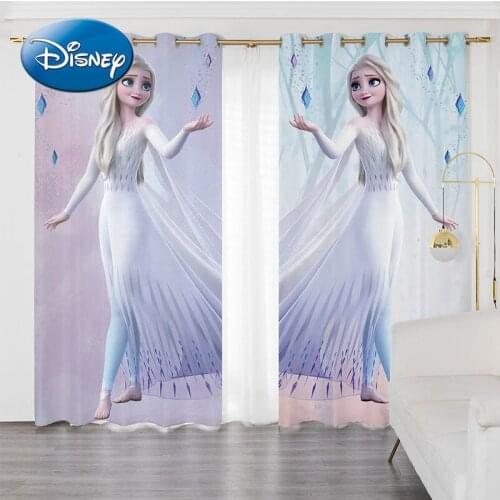 Disney Childrens Bedroom Bay Window Curtain Princess Wind Cartoon Cute Free Punch Blackout Curtain