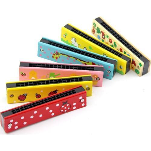 Baby Wooden Harmonica Toys Kids Funny Creative Music Instrument Early Educational Attractive Toys For Children