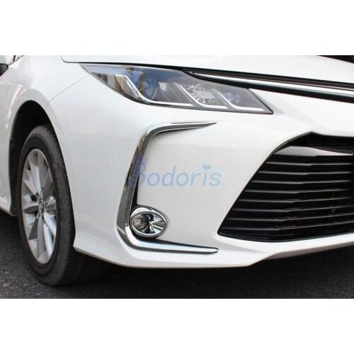 For Toyota Corolla 2019 Front Fog Lamp Cover Light Frame Protector Panel Trim Chrome Car Styling Accessories