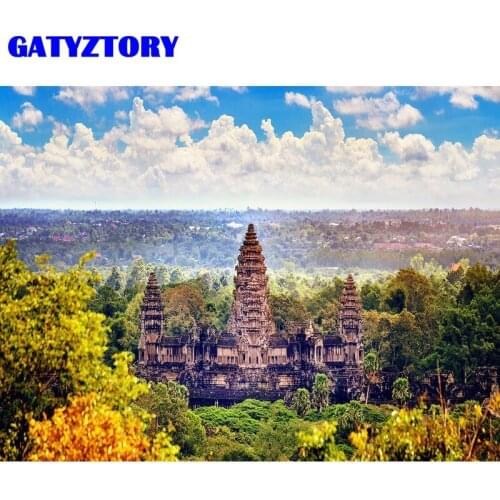 GATYZTORY Painting By Numbers Forest Castle Landscape Drawing On Canvas HandPainted Art Gift DIY Pictures By Number Kits Home De