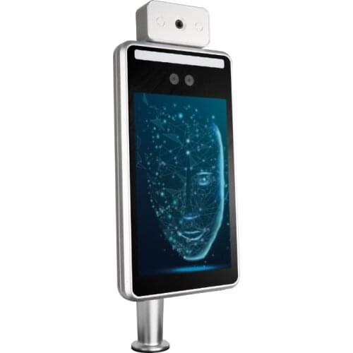 Intelligent AI Facial Recognition 8 inch IR Measurement Kiosk Smart Temp Detector Door Access Control School Market