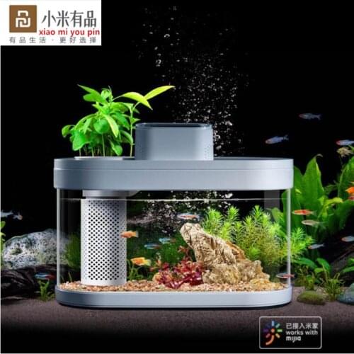 Xiaomi Geometry Fish Tank Aquaponics Ecosystem Small Water Garden Ecological Fish Tank Aquarium Transparent Aquarium