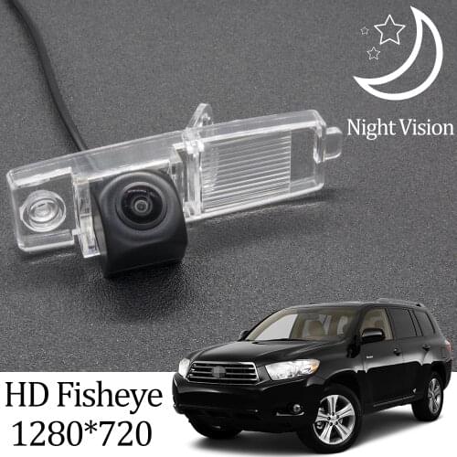 Owtosin HD 1280*720 Fisheye Rear View Camera For TOYOTA Highlander 2003 2004 2005 2006 2007 2008 2009 2010 2011 2012 Car Monitor