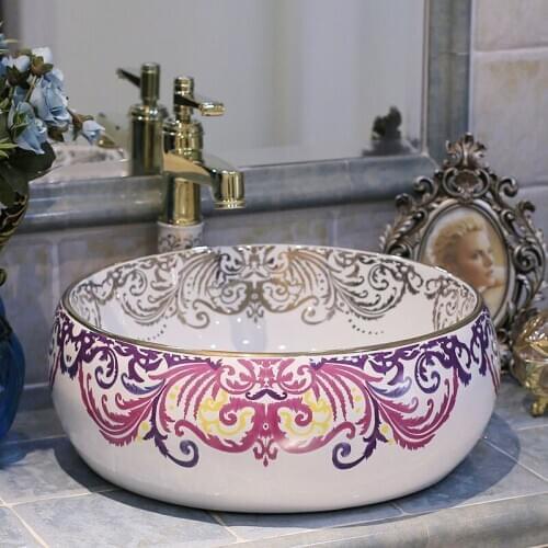 China Artistic Handmade Art wash basin Ceramic Counter Top Wash Basin Bathroom Sinks modern ceramics wash basin