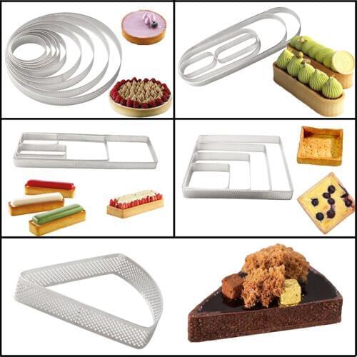 Meibum Various Shapes Stainless Steel Tart Ring French Dessert Fruit Cream Pie Pan Pizza Baking Tools Cheese Mousse Cake Mold