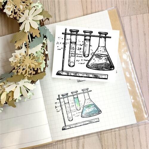 Laboratory Instrument NEW Clear Stamps For DIY Scrapbooking/Craft Supplies Bullet Journal Rubber Stamp Sentiment Card Making