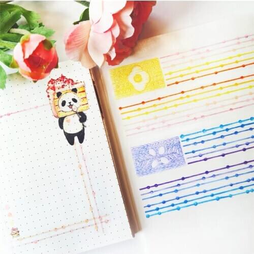 Vintage Colorful Lines Washi Tapes Bullet Journal Masking Tape Adhesive Tape DIY Scrapbooking Washi Stickers