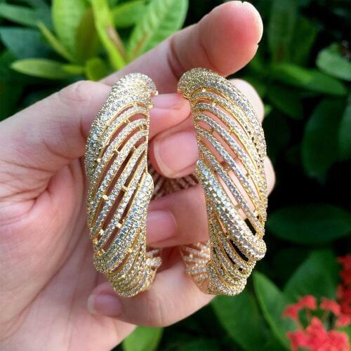 ModemAngel Hollow Luxury Lines Fashion Earring Jewelry For Women Bride Wedding Jewelry Micro Inlay Cubic Zirco