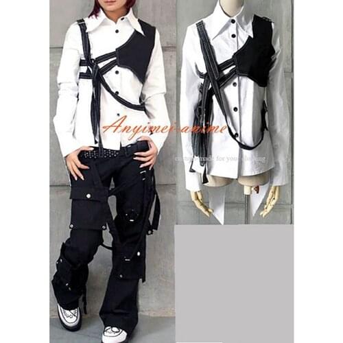 Gothic lolita punk fashion Shirt and black pants White Swallow-tailed Coat cosplay costume Tailor-made[CK1305]