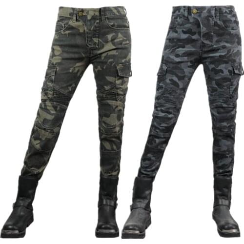 Motorcycle Women Fall Proof Off-road Cycling Pants Casual Elasticity Camouflage Jeans Trousers Motocross Dirt Bike Pants