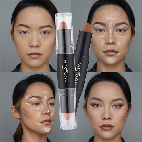2021 New Hot Face Foundation Concealer Pen Long Lasting Dark Circles Corrector Contour Concealers Stick Cosmetic Makeup 2 IN 1