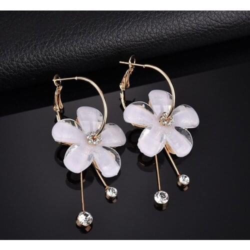 NEW transparent glass Dried flowers Earrings Crystal Statement Handmade Earring For Women Plant Jewelry Tassel Earrings ER200130