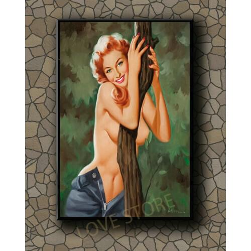 P072 Vintage Beautiful Pin-up Girl Classic Picture 191 Silk Fabric Poster Art Decor Indoor Painting Gift