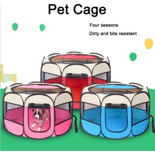 Pet Bed Portable Pet Tent Folding Dog House Cage Waterproof Outdoor Foldable Dog Cat Tent Playpen Puppy Kennel Fence