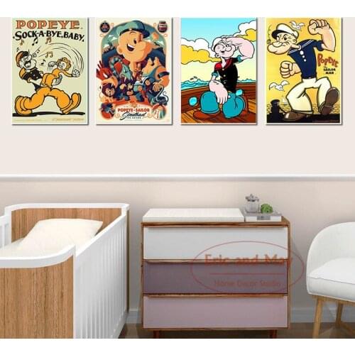 Popeye Tattoos Muscles Sailor Poster And Print Canvas Paintings Picture On The Wall New Nordic Style Aesthetic Room Decor Obrazy
