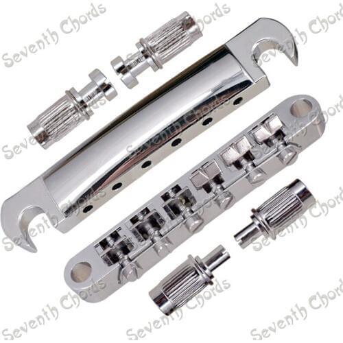 QHX A Set Chrome 6 String Saddle Bridge Tailpiece For Electric guitar accessories parts Musical instrument