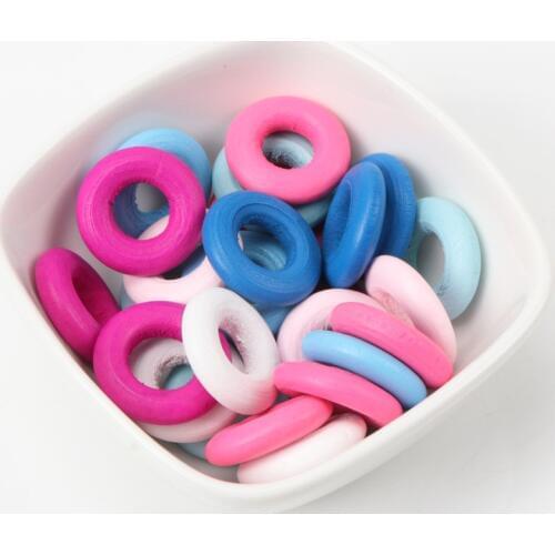 Mix Wooden Ring Round Beads for Jewelry Teethers Rings Toss Games and More cuentas de madera 20mm 20pcs