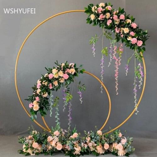 Modern Wedding Iron Arch Door Party Background Wall Decoration Props Stand Round Arch Frame Flower Decorative Shelf Home Decore
