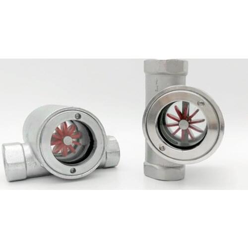 1/4" 3/8" 1/2" 3/4" 1" - 2" BSPT Female Window Sight Glass Flow Indicator With Impeller 304 Stainless Steel Water Oil