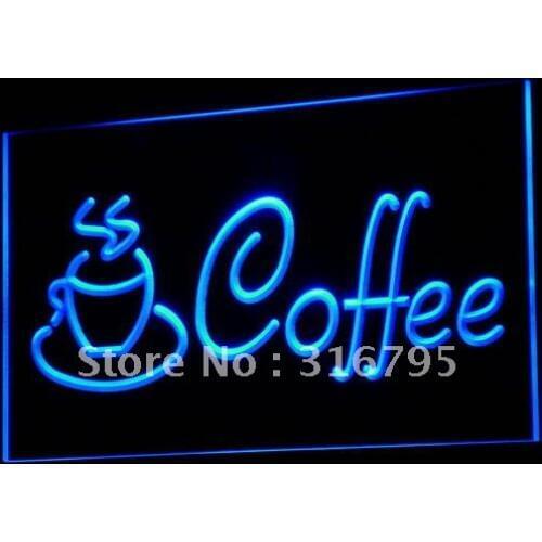 I433 Coffee Cup Shop Cappuccino Cafe LED Neon Light Light Signs On/Off Switch 20+ Colors 5 Sizes