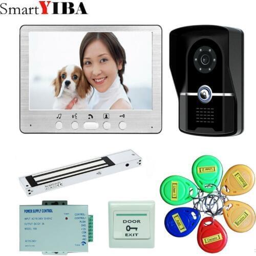 SmartYIBA 7" TFT RFID Video Door Phone Intercom System with IR-CUT 1000 TV Line Access Control System