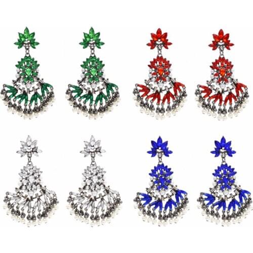 Baroque Pearl Dangle Drop Earings Big Flower Long Statement Earrings For Women Bridal Classic Vintage Wedding Charm Jewelry 2020