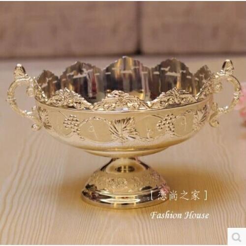 High quality silver&white luxury fashion home ktv fruit plate decoration candy plate dish European style storage tray SG017