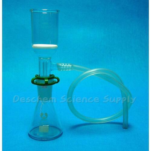 100ml,Glass Suction Filter Unit,Erlenmeyer Bottle,Buchnel Funnel,W/Rubber Hoses