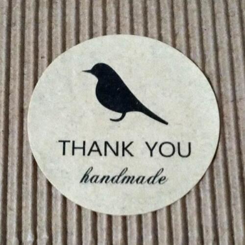 160pcs DIY Scrapbooking Thank You Heart For You Kraft Sticker Cookie/Cake/Gift Labels Sticker Kitchen Sweets Party Seal Sticker