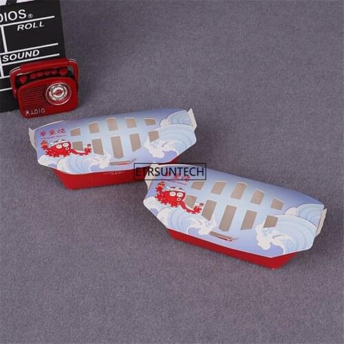 400pcs Disposable Paper Lid Eco Takeaway Food Snack Hot Dog Package Paper Ship Take Out Storage Box