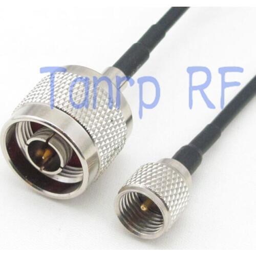 8in mini UHF male PL259 plug to N male plug RF connector adapter 20CM Pigtail coaxial jumper cable RG174 extension cord