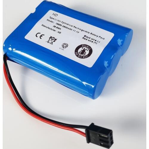 11.1V Rechargeable Li-Ion battery pack 2600mah 12V lithium ion cell for Puppy V-M611A V-M611 M611 vacuum cleaner robot mopping