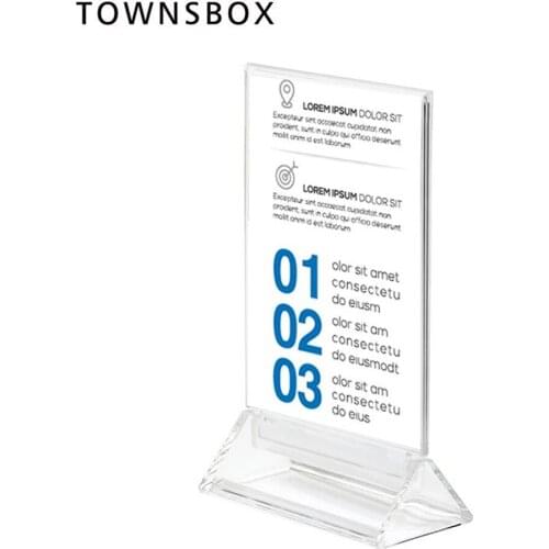 Photo A6 Acrylic Frame Art Painting Picture Rack Desk Sign Holder Office Name Card Display Paper Label Menu Stand