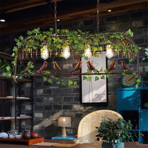 American country chandelier industry wind retro birdie chandelier dining room bar coffee shop LED lamps