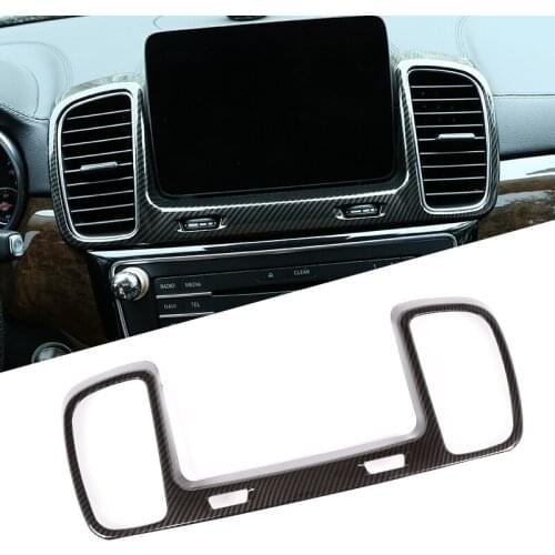 1 Pcs Carbon Fiber For Mercedes Benz GLS GLE Class Car Accessories Car ABS Central Control Air Outlet Decorative Frame Trim
