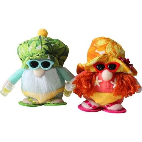 Free Shipping 2pcs Summer Beach Gnome Scandinavian Tomte Nisse Elf Home Farmhouse Kitchen Tiered Tray Decorations ly8 wholesales