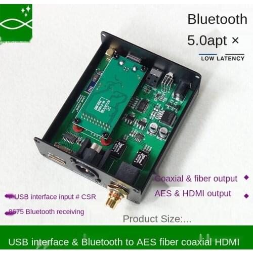 Aptxhd Bluetooth wireless audio receiving USB digital interface to AES fiber coaxial hmdi output decoding