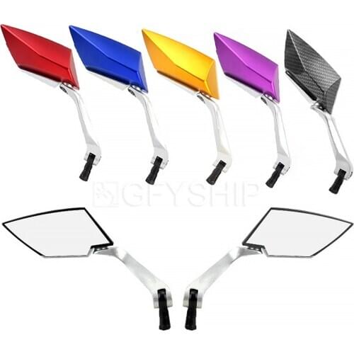 Motorcycle Side Mirrors Universal Scooter E-Bike Rearview Mirrors Back Side Convex Mirror Carbon Fiber Motorbike Accessories