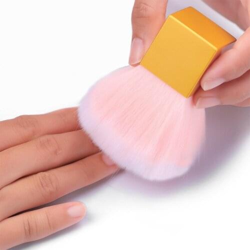 Large Nail Art Dust Brush for Manicure Square Pink Nail Clean Up Brush Fashion Gel Nail Accessories Nail Salon Supplies