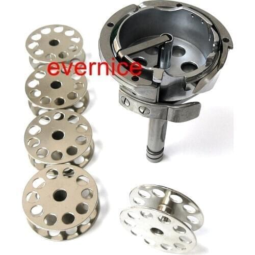 Large Capacity Rotary Hook + 5 Bobbins For Juki Lg-5 Lg-158 Durkopp Adler 220