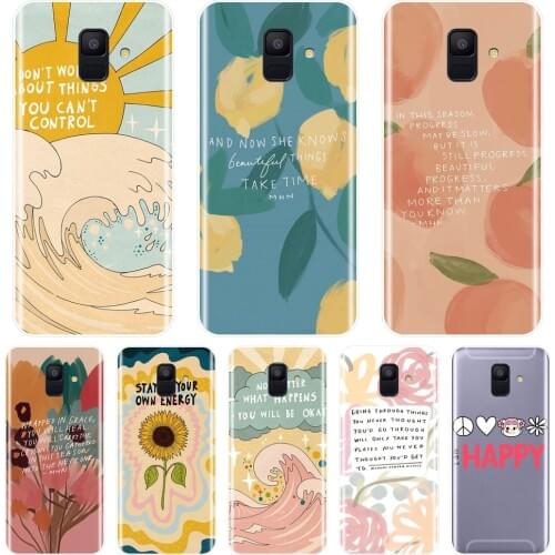 For Samsung Galaxy A6 A8 Plus 2018 A5 A7 Case Silicone Aesthetic Flower Cover For Samsung Galaxy A3 A5 A7 2016 2017 Phone Case