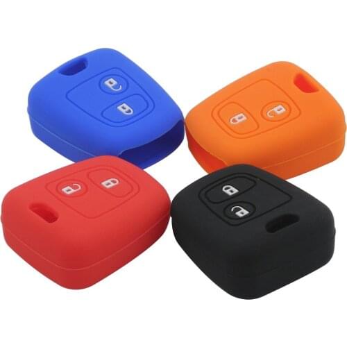 Jingyuqin Silicone Car Key Case Key Cover FOB For Citroen C1 C2 C3 Pluriel C4 C5 C8 Xsara Picasso For Peugeot 206 307 207 408